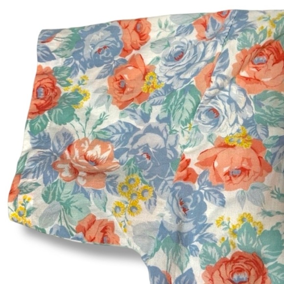 Vintage Pastel Floral Button Down Short Sleeve Shirt Women’s Plus Size 20W - Picture 8 of 13